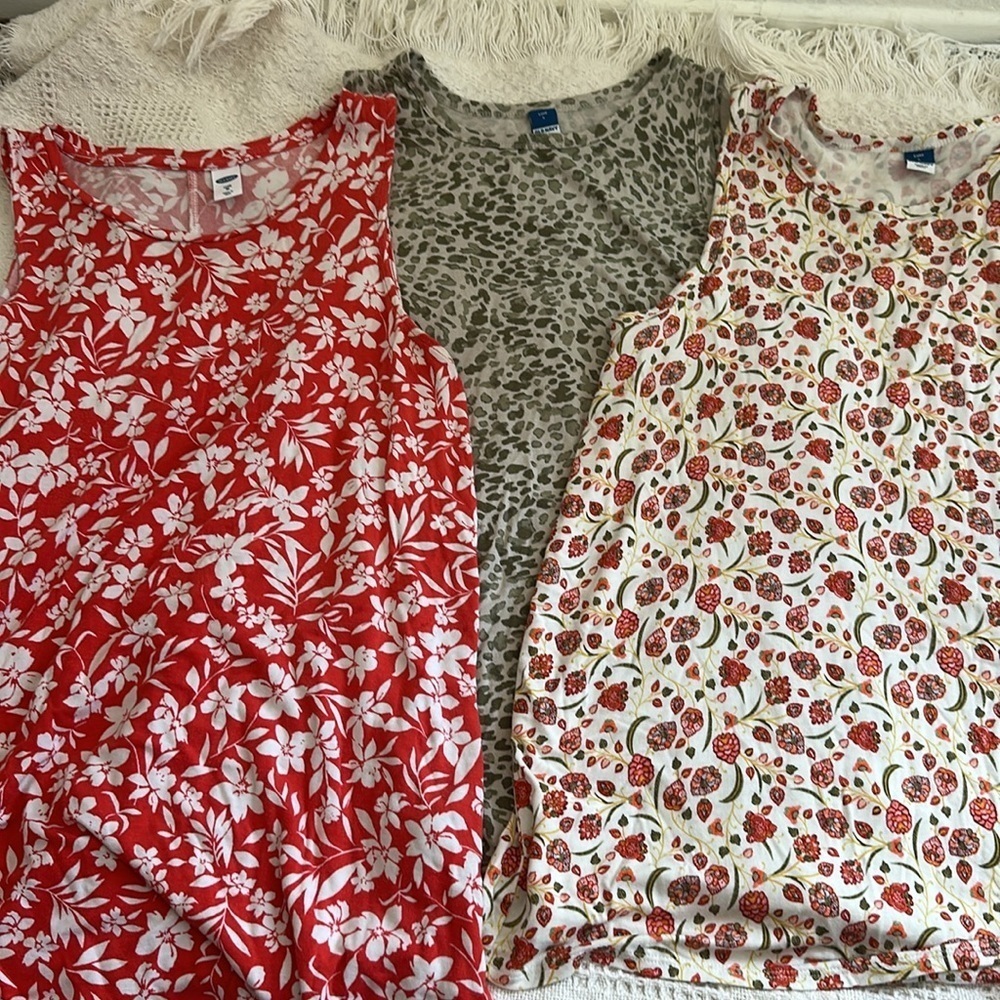 Old Navy Red and White Tank Top